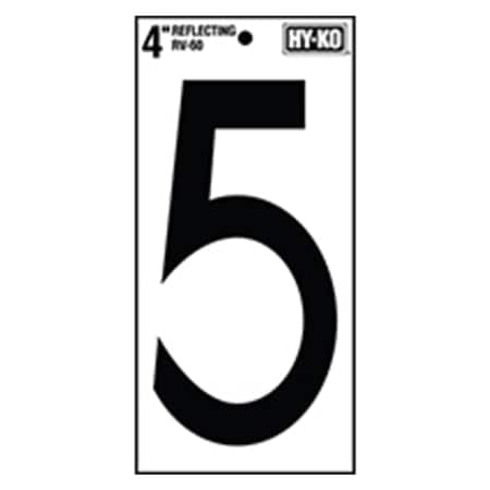 Hy-Ko 4In Reflective Number 5, 10PK B00571